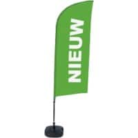 SHOWDOWN New Windvorm Strandvlag Groen 330 x 89 cm Enkel Aluminium