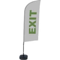 SHOWDOWN Exit Windvorm Strandvlag Grijs 330 x 89 cm Enkel Aluminium