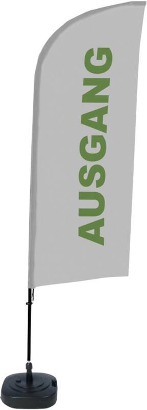 SHOWDOWN Exit Windvorm Strandvlag Grijs 330 x 89 cm Enkel Aluminium