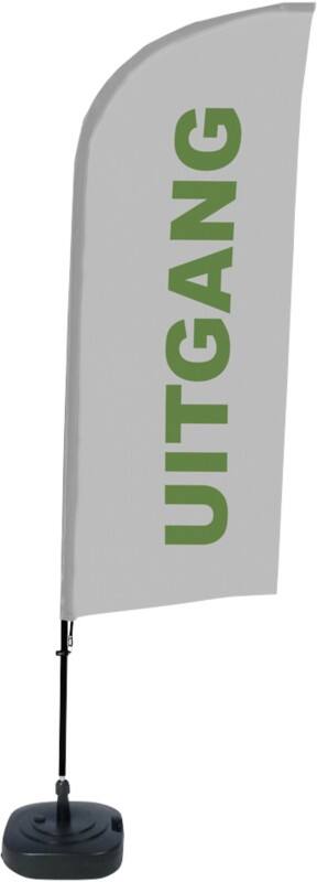 SHOWDOWN Exit Windvorm Strandvlag Grijs 330 x 89 cm Enkel Aluminium