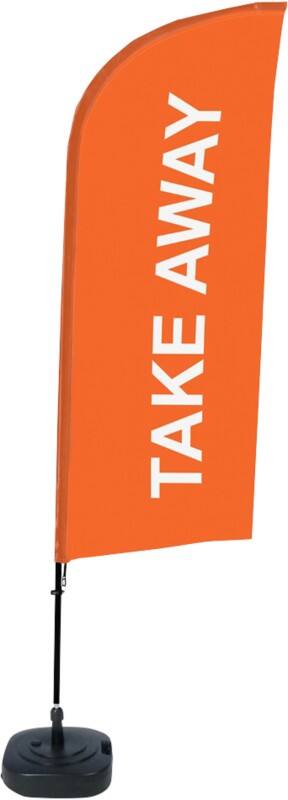 SHOWDOWN Take Away Windvorm Strandvlag Oranje 330 x 89 cm Enkel Aluminium