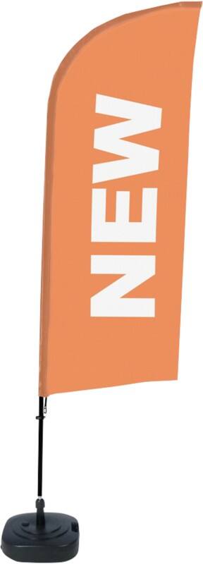 SHOWDOWN New Windvorm Strandvlag Oranje 330 x 89 cm Enkel Aluminium