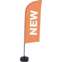 SHOWDOWN New Windvorm Strandvlag Oranje 330 x 89 cm Enkel Aluminium