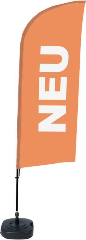 SHOWDOWN New Windvorm Strandvlag Oranje 330 x 89 cm Enkel Aluminium
