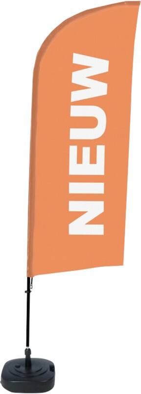SHOWDOWN New Windvorm Strandvlag Oranje 330 x 89 cm Enkel Aluminium