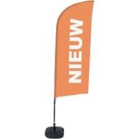 SHOWDOWN New Windvorm Strandvlag Oranje 330 x 89 cm Enkel Aluminium