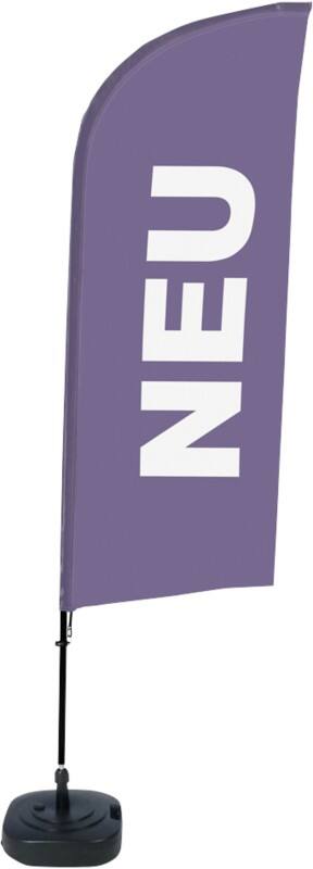 SHOWDOWN New Windvorm Strandvlag Paars 330 x 89 cm Enkel Aluminium
