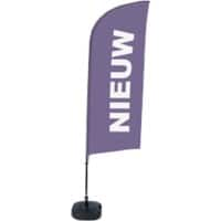 SHOWDOWN New Windvorm Strandvlag Paars 330 x 89 cm Enkel Aluminium