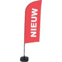 SHOWDOWN New Windvorm Strandvlag Rood 330 x 89 cm Enkel Aluminium