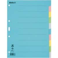 Biella Blanco Tabbladen A4 Kleurenassortiment Blauw, geel, grijs, groen, roze 6 tabs Karton 4 Gaten