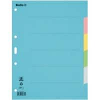 Biella Blanco Tabbladen A4 Kleurenassortiment Blauw, geel, grijs, groen, roze 6 tabs Karton 4 Gaten