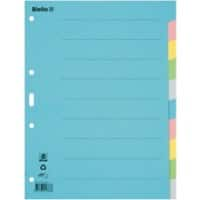 Biella Blanco Tabbladen A4 Kleurenassortiment Blauw, geel, grijs, groen, roze 10 tabs Karton 4 Gaten