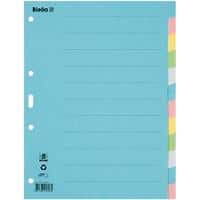Biella Blanco Tabbladen A4 Kleurenassortiment Blauw, geel, grijs, groen, roze 12 tabs Karton 4 Gaten