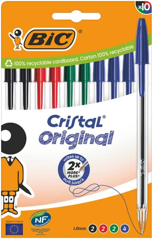 BIC Cristal Original Balpen Kleurenassortiment 0,4 mm 10 Stuks