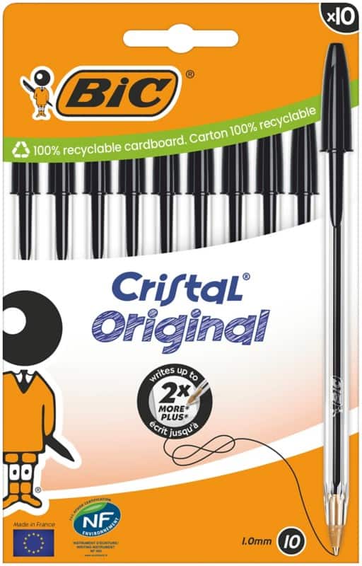 BIC Cristal Original Balpen Zwart 0,4 mm 10 Stuks
