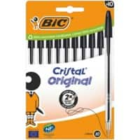 BIC Cristal Original Ballpoint Pen Zwart 0,4 mm Balpen 10 Stuks