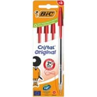 BIC Cristal Original Balpen 0,4 mm 4 Stuks