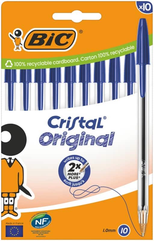 BIC Cristal Original Balpen Blauw 0,4 mm 10 Stuks