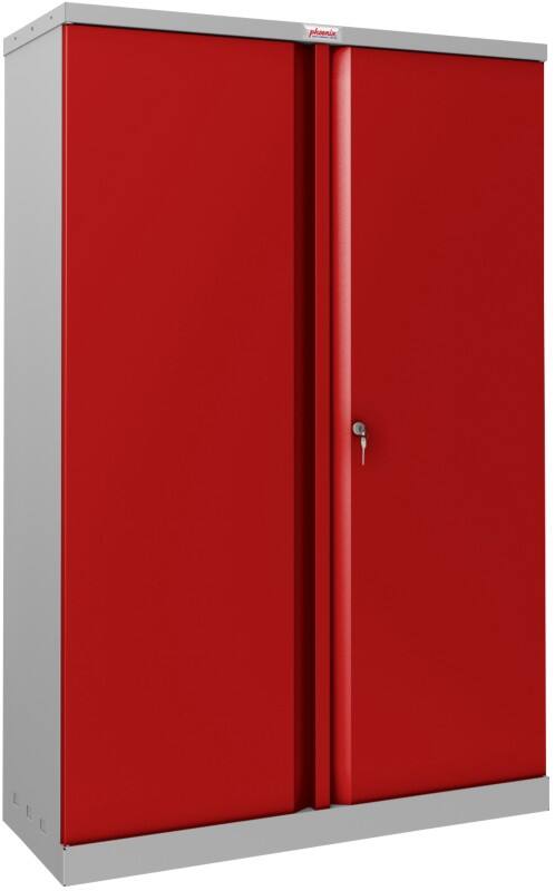Phoenix SCL Series Draaideurkast Staal 3 Legborden 915 x 370 x 1,400 mm Grijs, rood