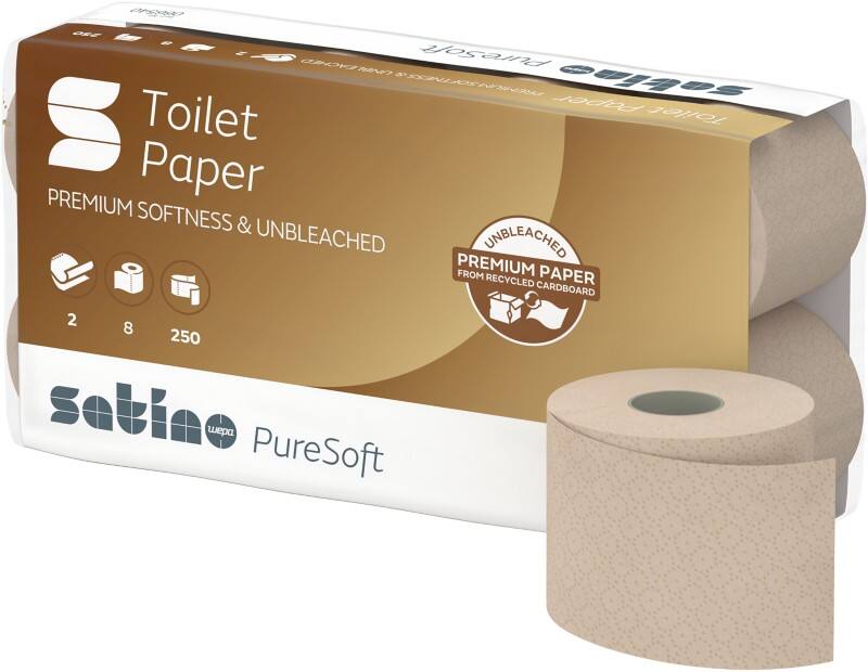Satino PureSoft Toiletpapier 2-laags 66540 8 Rollen à 250 Vellen