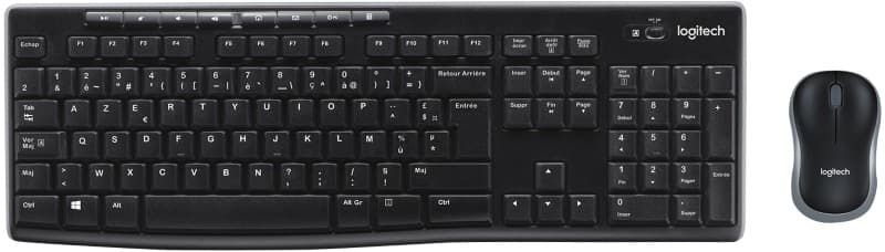 Logitech Toetsenbord en muis Draadloos AZERTY Zwart MK270
