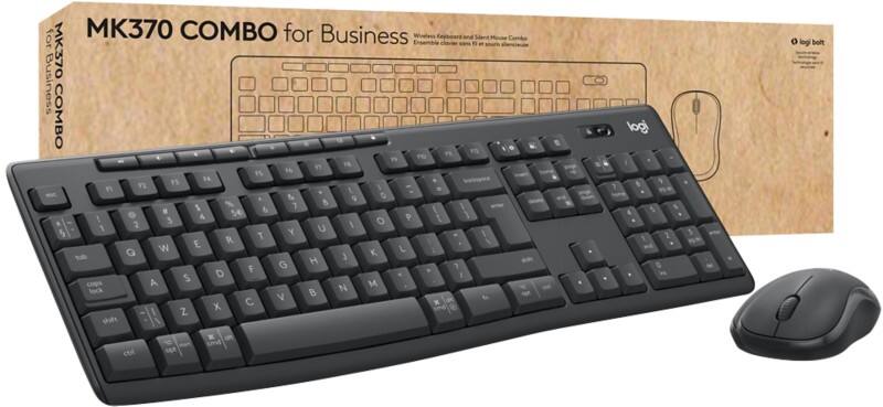Logitech Business Toetsenbord en muis Draadloos QWERTY met bluetooth Grafiet MK370