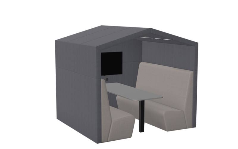 Schaffenburg TALO Akoestische kantoorcabine 4P-SLV-PG0 2.300 x 1.400 x 2.100 mm