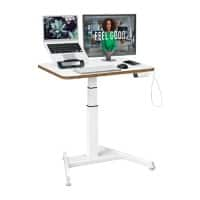 Leitz Ergo Elektrisch in hoogte verstelbaar compact zit-sta-bureau 6534 met sta-op herinneringsfunctie staal, hout 80 x 65-130 x 60 cm