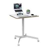 Leitz Ergo In hoogte verstelbaar compact zit-sta-bureau 6536 met 4 wielen hout, aluminium 80 x 75-114 x 60 cm