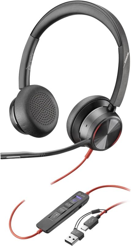 poly Blackwire 8225 Bedraad Headset Over het hoofd USB-C, USB Noise-cancelling microfoon Met microfoon Stereo