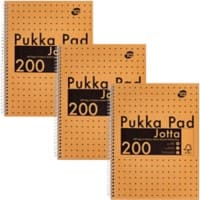 Pukka Kraft Schrijfblok A4 Gelinieerd Dubbeldraads Zijgebonden Karton Harde rug Bruin Geperforeerd 200 Pagina's Pak van 3