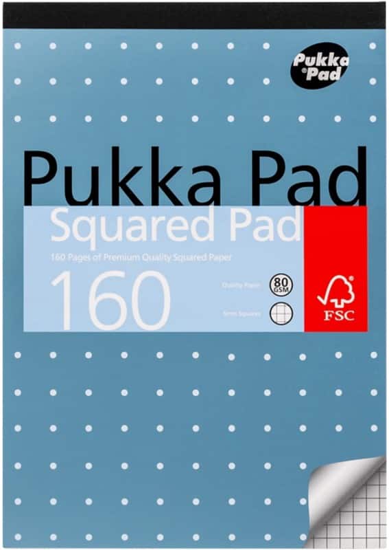 Pukka Metallic Navulblok Gelijmd A5 Geruit Karton Harde rug Zilver Niet geperforeerd Pak van 6