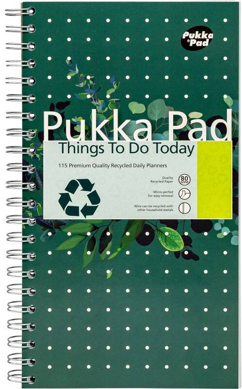 Pukka Recycled Notitieblok 152 x 280 mm Dubbeldraads Harde rug Groen Niet geperforeerd 9766-REC Pak van 3