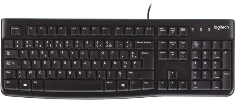 Logitech Business Toetsenbord Bedraad AZERTY Zwart K120