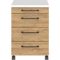 GERMANIA PROFI 2.0 Mobiel ladeblok 4 Lades 420 x 490 x 610 mm Eiken