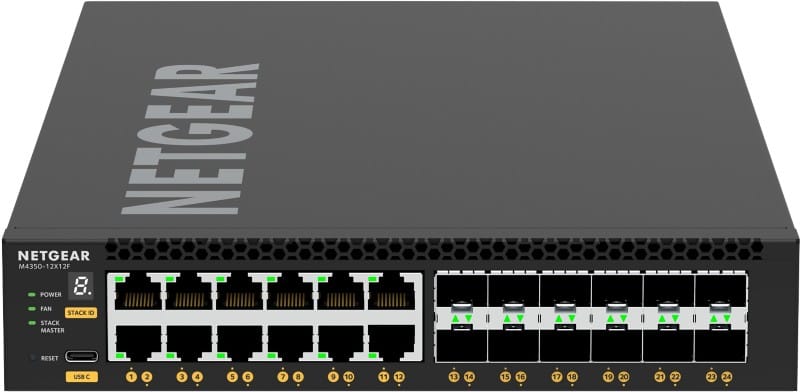 NETGEAR M4350-12X12F Schakelaar Managed L3 10G Ethernet (100/1000/10000) 1U Zwart