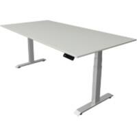 Kerkmann Elektronisch In hoogte verstelbaar Zit-sta-bureau Lichtgrijs T-poot 0 lades 0 ladeblokken 2.000 (B) x 1.000 (D) x 1.290 (H) mm Hout, Metaal