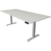 Kerkmann Elektronisch In hoogte verstelbaar Zit-sta-bureau Lichtgrijs T-poot 0 lades 0 ladeblokken 2.250 (B) x 1.000 (D) x 1.290 (H) mm Hout, Metaal
