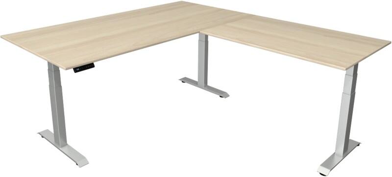 Kerkmann Elektronisch In Hoogte Verstelbaar Zit-sta-bureau Esdoorn T-poot 0 lades 0 ladeblokken 2.000 (B) x 2.200 (D) x 1.290 (H) mm Hout, Metaal