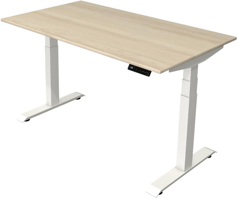 Kerkmann Elektronisch In Hoogte Verstelbaar Zit-sta-bureau Esdoorn T-poot 0 lades 0 ladeblokken 1.400 (B) x 800 (D) x 1.290 (H) mm Hout, Metaal