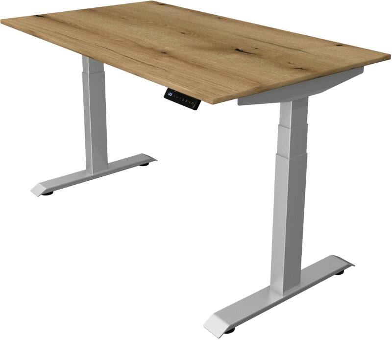 Kerkmann Elektronisch In hoogte verstelbaar Zit-sta-bureau Eiken T-poot 0 lades 0 ladeblokken 1.400 (B) x 800 (D) x 1.290 (H) mm Hout, Metaal