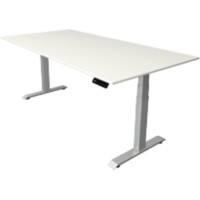 Kerkmann Elektronisch In Hoogte Verstelbaar Zit-sta-bureau Wit T-poot 0 lades 0 ladeblokken 2.000 (B) x 1.000 (D) x 1.290 (H) mm Hout, Metaal