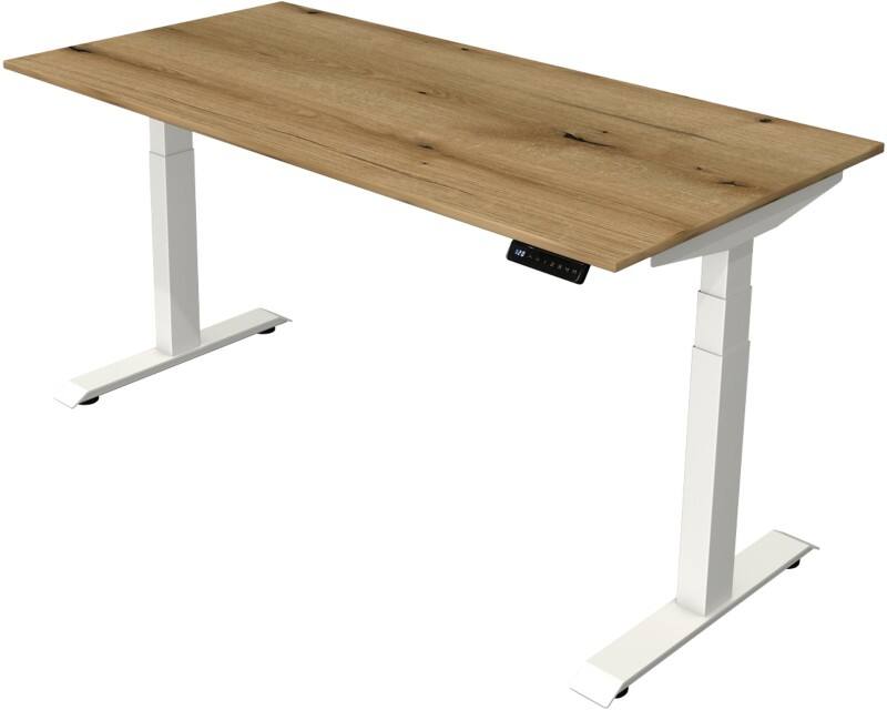Kerkmann Elektronisch In hoogte verstelbaar Zit-sta-bureau Eiken T-poot 0 lades 0 ladeblokken 1.600 (B) x 800 (D) x 1.290 (H) mm Hout, Metaal