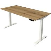 Kerkmann Elektronisch In hoogte verstelbaar Zit-sta-bureau Eiken T-poot 0 lades 0 ladeblokken 1.600 (B) x 800 (D) x 1.290 (H) mm Hout, Metaal