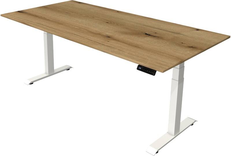 Kerkmann Elektronisch In hoogte verstelbaar Zit-sta-bureau Eiken T-poot 0 lades 0 ladeblokken 2.000 (B) x 1.000 (D) x 1.290 (H) mm Hout, Metaal