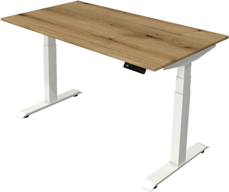 Kerkmann Elektronisch In hoogte verstelbaar Zit-sta-bureau Eiken T-poot 0 lades 0 ladeblokken 1.400 (B) x 800 (D) x 1.290 (H) mm Hout, Metaal