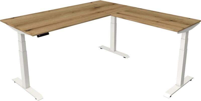 Kerkmann Elektronisch In hoogte verstelbaar Zit-sta-bureau Eiken T-poot 0 lades 0 ladeblokken 1.800 (B) x 1.800 (D) x 1.290 (H) mm Hout, Metaal