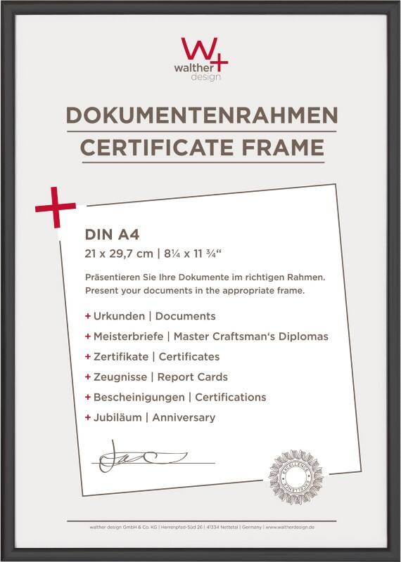 walther design A4 Fotolijst Zwart KV130B 22,2 (B) x 1,4 (D) x 31 (H) cm KV130B