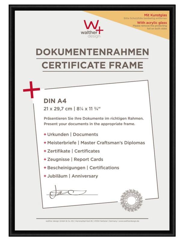 walther design A4 Fotolijst Zwart KVX130B 22,2 (B) x 1,4 (D) x 31 (H) cm KVX130B