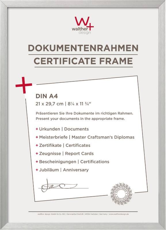 walther design A4 Fotolijst Zilver AJ130S 21,8 (B) x 1,8 (D) x 30,7 (H) cm AJ130S